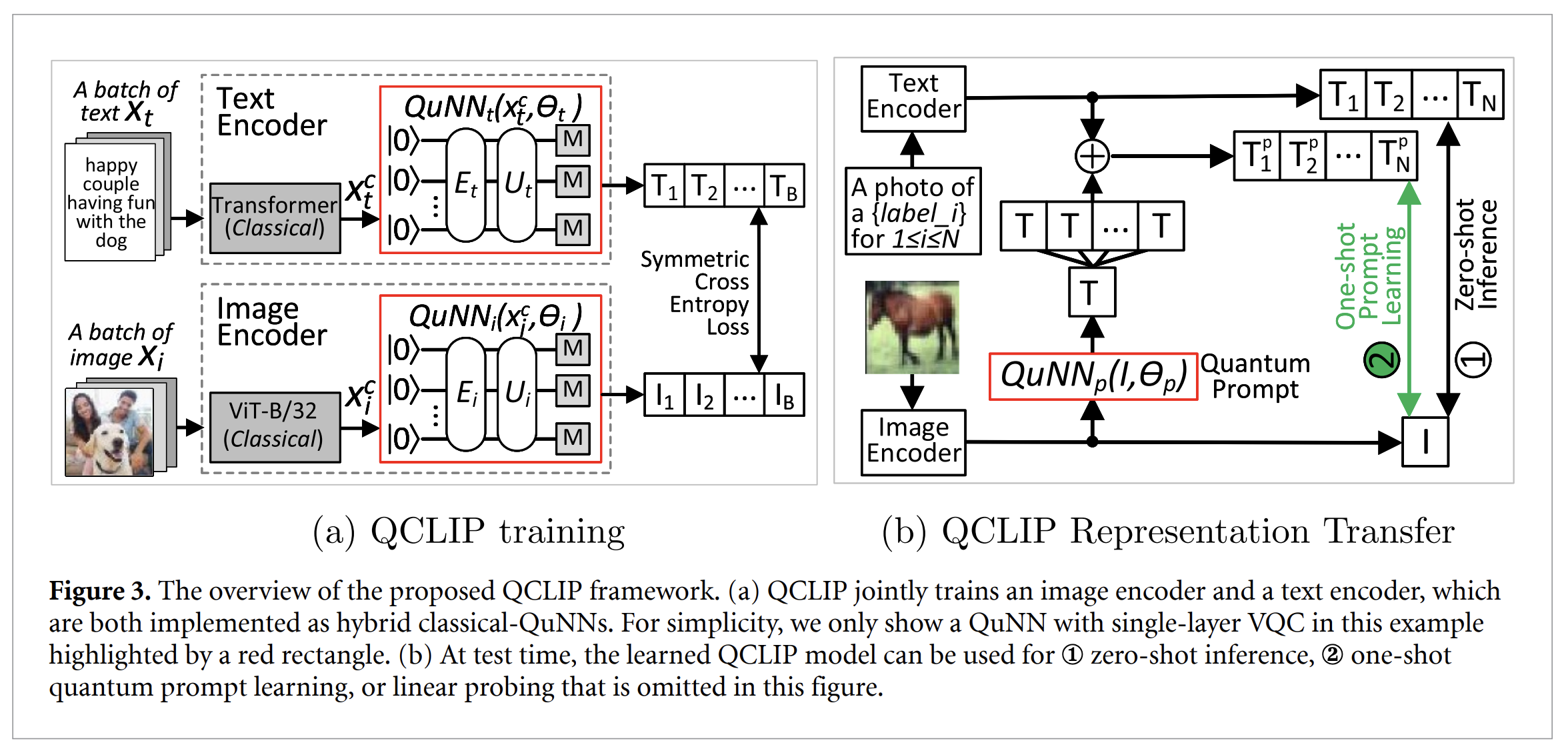 A Hybrid Quantum-Classical Neural Network for Learning Transferable Visual Representation